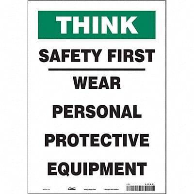 K0729 Safety Sign 14 inx10 in Vinyl
