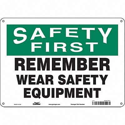 Safety Sign 10 inx14 in Polyethylene