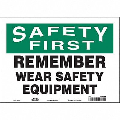 Safety Sign 10 inx14 in Vinyl