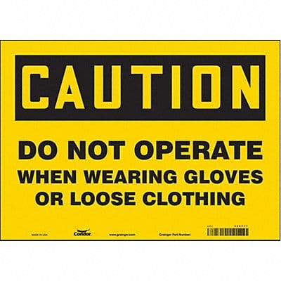 Safety Sign 10 inx14 in Vinyl