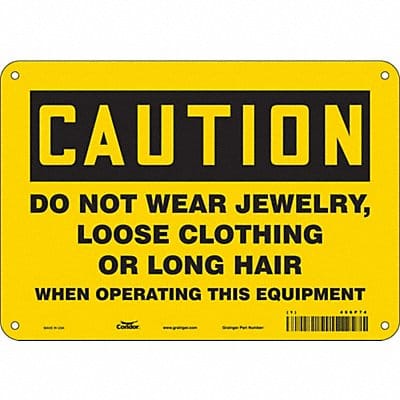 Safety Sign 7 in x 10 in Aluminum