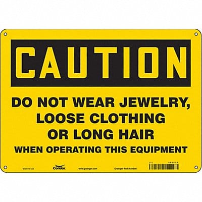 Safety Sign 10 inx14 in Polyethylene