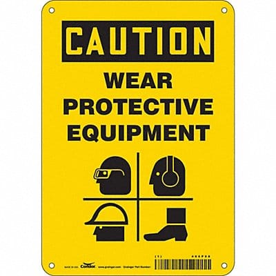 Safety Sign 10 in x 7 in Polyethylene