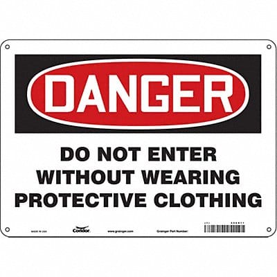 Safety Sign 10 in x 14 in Polyethylene