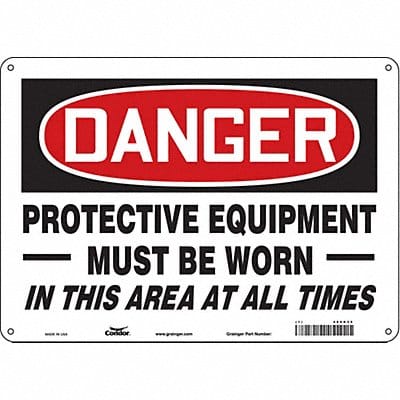 Safety Sign 10 inx14 in Polyethylene
