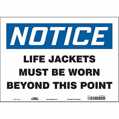 Safety Sign 10 inx14 in Vinyl