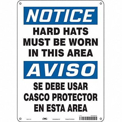 Safety Sign 14 in x 10 in Polyethylene