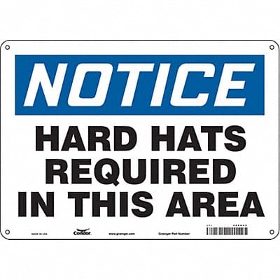Safety Sign 10 inx14 in Polyethylene