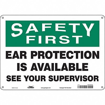 Safety Sign 10 in x 14 in Polyethylene