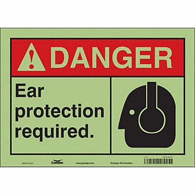 Safety Sign 10 in x 14 in Glow Vinyl