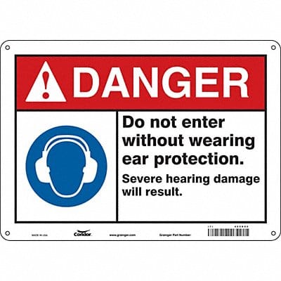 Safety Sign 10 inx14 in Aluminum