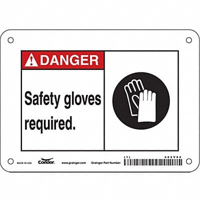 Safety Sign 5 in x 7 in Polyethylene