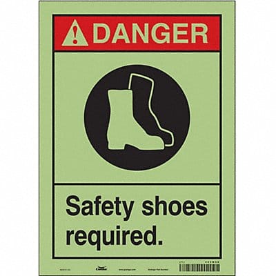 Safety Sign 14 in x 10 in Glow Vinyl
