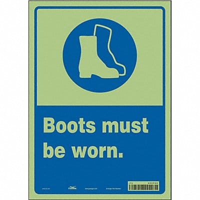 Safety Sign 14 inx10 in Glow Vinyl