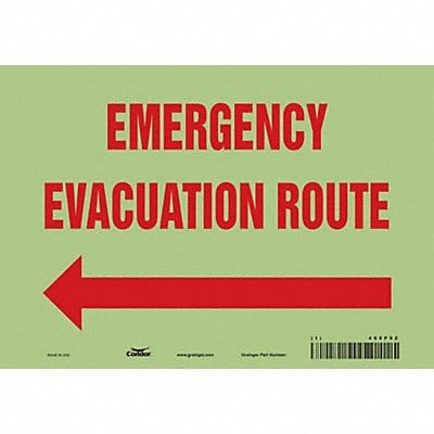 J9664 Safety Sign 7 in x 10 in Glow Vinyl