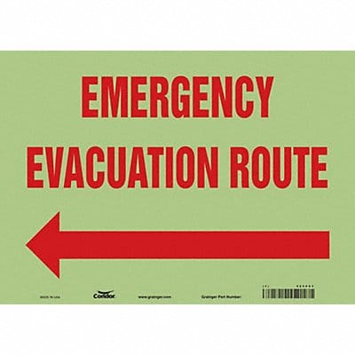 J9664 Safety Sign 10 in x 14 in Glow Vinyl