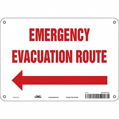 J9664 Safety Sign 7 in x 10 in Polyethylene