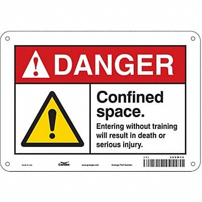 Safety Sign 7 in x 10 in Polyethylene