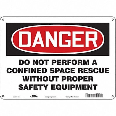 Safety Sign 10 in x 14 in Polyethylene