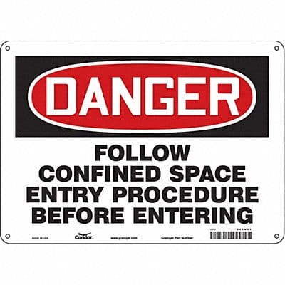 Safety Sign 10 inx14 in Polyethylene