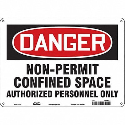 Safety Sign 10 inx14 in Polyethylene
