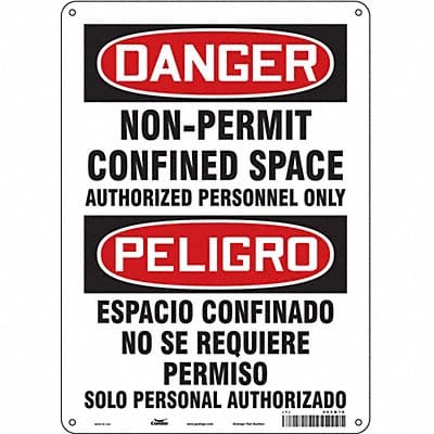 Safety Sign 14 in x 10 in Polyethylene