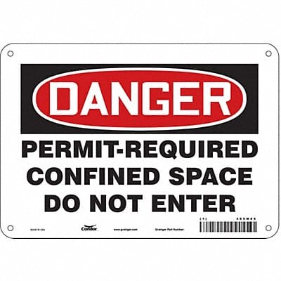 J6941 Safety Sign 7 inx10 in Polyethylene