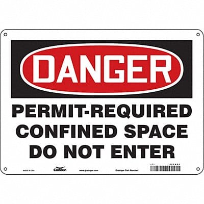 J6941 Safety Sign 10 inx14 in Polyethylene