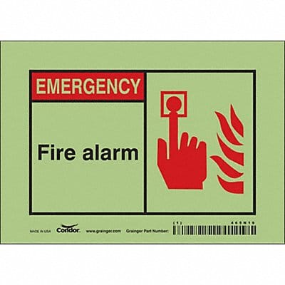 Safety Sign 5 in x 7 in Glow Vinyl