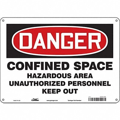 Safety Sign 10 inx14 in Polyethylene
