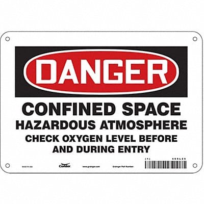 J6918 Safety Sign 7 inx10 in Polyethylene