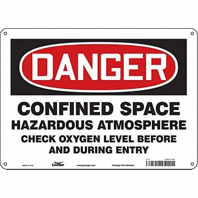 J6918 Safety Sign 10 in x 14 in Polyethylene