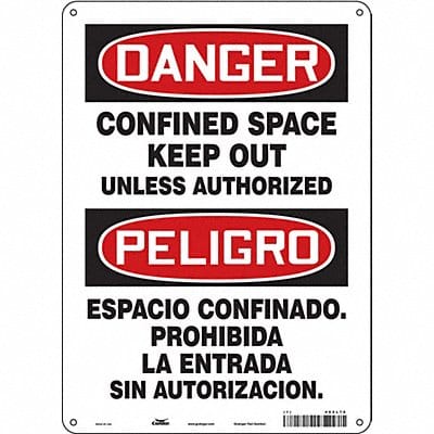 Safety Sign 14 inx10 in Polyethylene