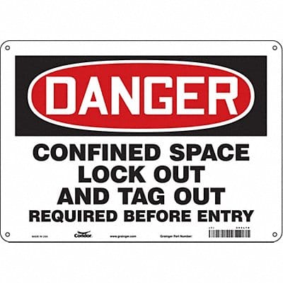 Safety Sign 10 inx14 in Polyethylene