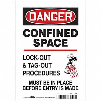 J8749 Safety Sign 10 in x 7 in Vinyl
