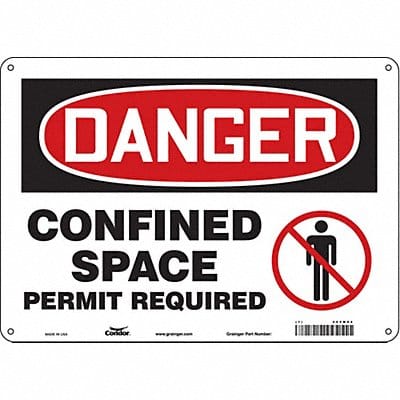 Safety Sign 10 in x 14 in Polyethylene