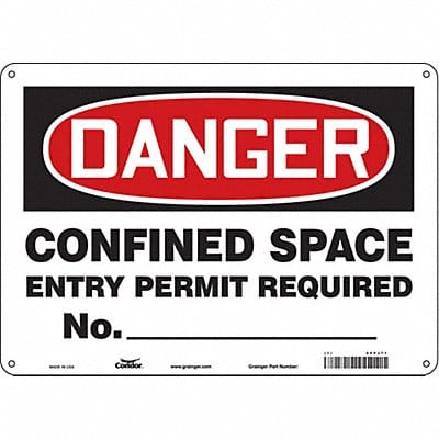 Safety Sign 10 inx14 in Polyethylene