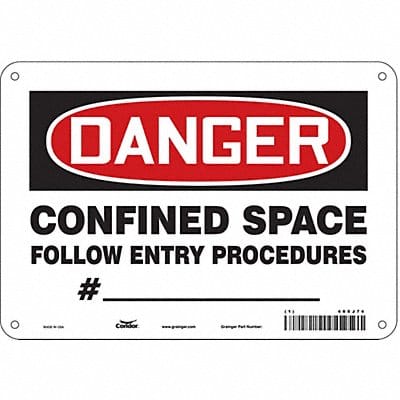 Safety Sign 7 in x 10 in Aluminum