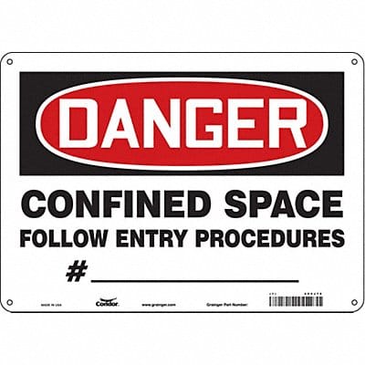 Safety Sign 10 in x 14 in Aluminum