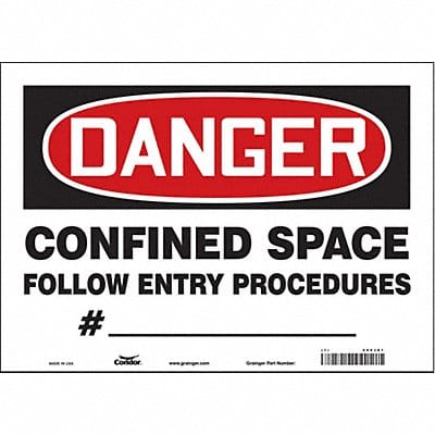 Safety Sign 10 inx14 in Vinyl