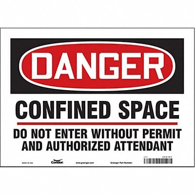 Safety Sign 10 inx14 in Vinyl