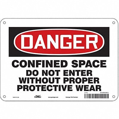 Safety Sign 7 in x 10 in Polyethylene