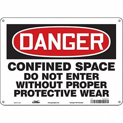 Safety Sign 10 inx14 in Polyethylene