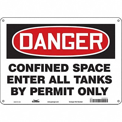 Safety Sign 10 inx14 in Polyethylene