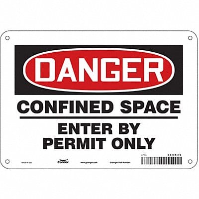 J6916 Safety Sign 7 inx10 in Polyethylene