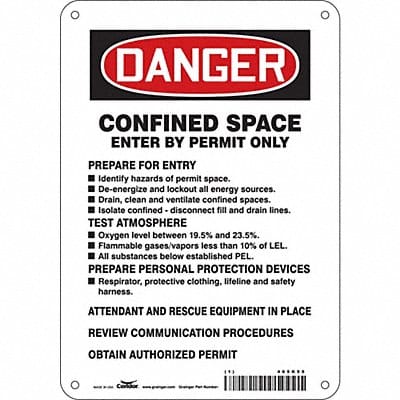 Safety Sign 10 inx7 in Polyethylene