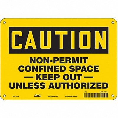 J8712 Safety Sign 7 inx10 in Polyethylene