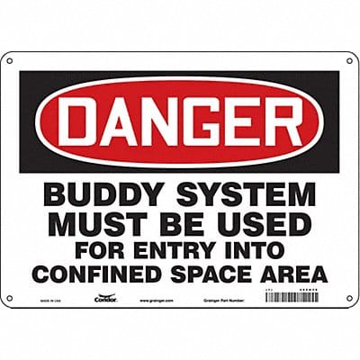 Safety Sign 10 inx14 in Aluminum
