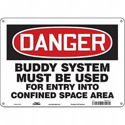 Safety Sign 10 inx14 in Polyethylene