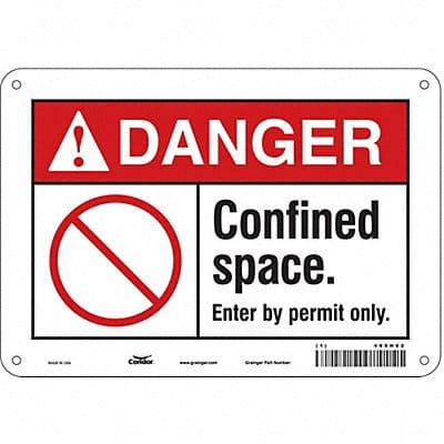 J8721 Safety Sign 7 in x 10 in Aluminum